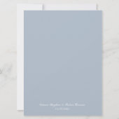 ほこりっぽい青い花の金ゴールド枠結婚式招待状 招待状 (裏面)