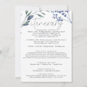 ほこりっぽい青い花ウェルカムレター&旅程 ノートカード (裏面)