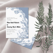 ほこりっぽい青い花タイポグラフィ結婚フローラ 招待状