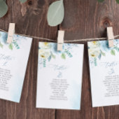 ほこりっぽい青い花テーブル番号3座席表 招待状