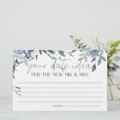 ほこりっぽい青い花デート夜のアイディアシャワーゲーム 便箋 (スタンド正面)