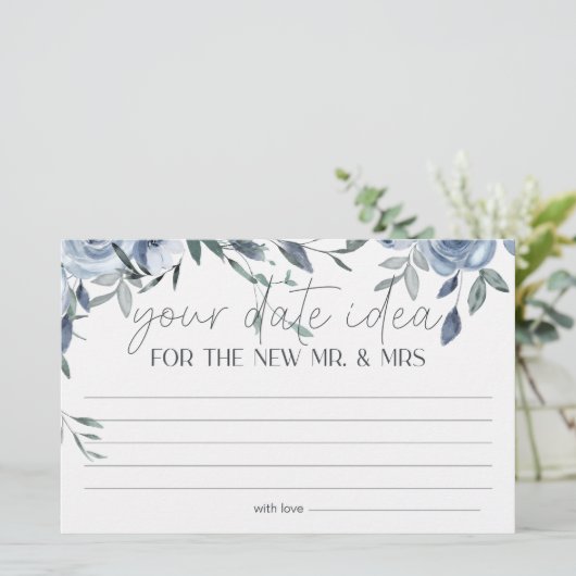 ほこりっぽい青い花デート夜のアイディアシャワーゲーム 便箋 (スタンド正面)