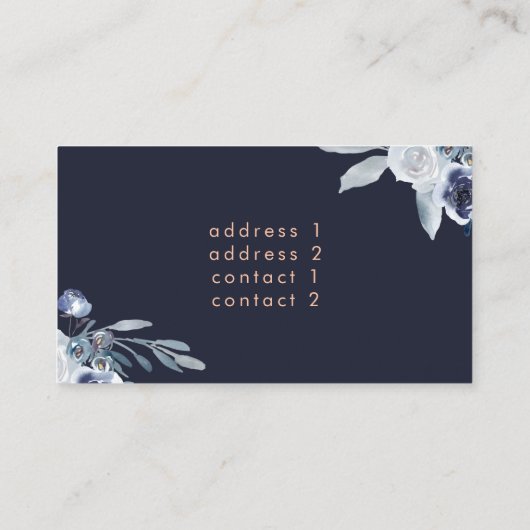 ほこりっぽい青い花バイオリニストの名刺 名刺 (裏面)