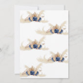 ほこりっぽい青い花バブル&ブライトカップルのシャワー 招待状 (裏面)