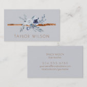 ほこりっぽい青い花フルート先生名刺 名刺 (正面/裏面)