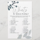 ほこりっぽい青い花ブライダルゲーム財布の中のwhats チラシ (正面)