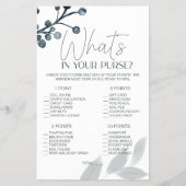 ほこりっぽい青い花ブライダルゲーム財布の中のwhats チラシ (正面)