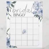 ほこりっぽい青い花ブライダルシャワービンゴゲーム (正面)