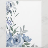 ほこりっぽい青い花ブライダルシャワービンゴゲーム (裏面)