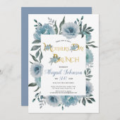 ほこりっぽい青い花マザーズ・デイ・ブランチ 招待状 (正面/裏面)