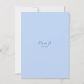 ほこりっぽい青い花モダン婚式レセプションカード 招待状 (裏面)