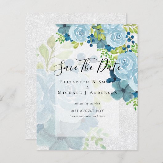 ほこりっぽい青い花救の日付 – 予算 (正面/裏面)