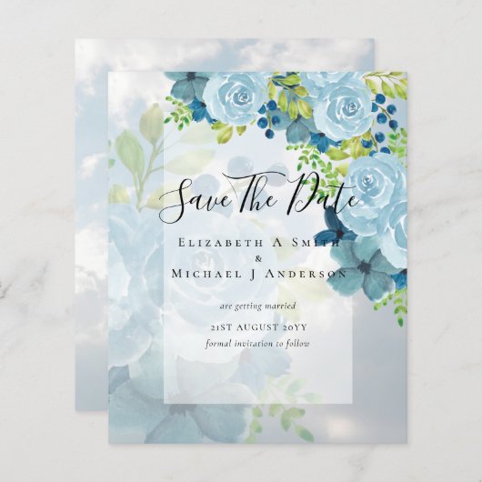 ほこりっぽい青い花救の日付 – 予算 (正面/裏面)