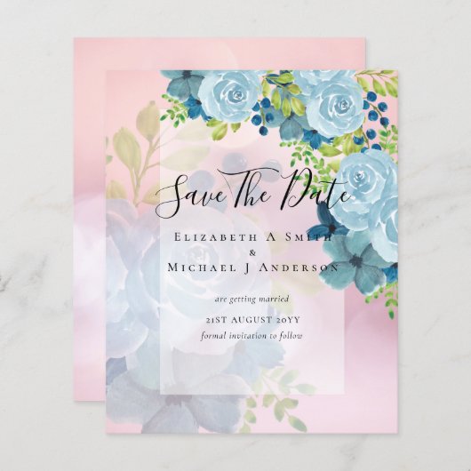 ほこりっぽい青い花救の日付 – 予算 (正面/裏面)