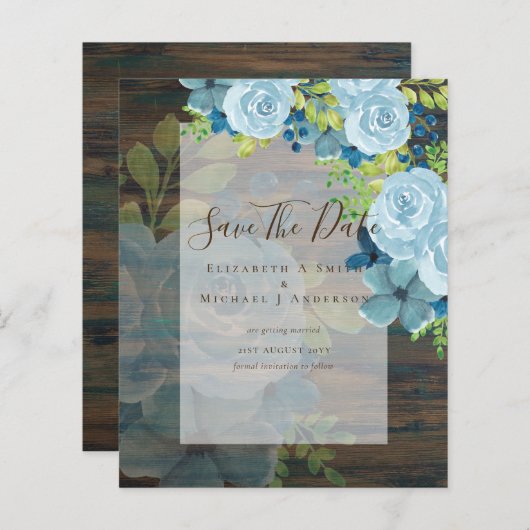 ほこりっぽい青い花救の日付 – 予算 (正面/裏面)