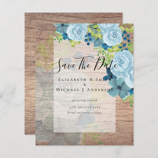 ほこりっぽい青い花救の日付 – 予算 (正面/裏面)