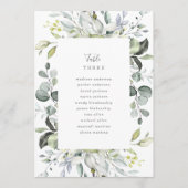 ほこりっぽい青い花模様のテーブル番号（座席付） メニュー (正面)