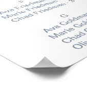 ほこりっぽい青い花模様アルファベットの座席表 ポスター (角)