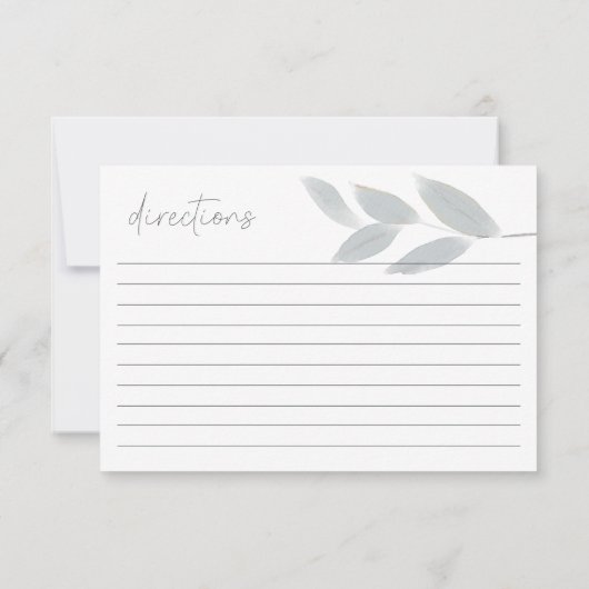 ほこりっぽい青い花結婚のレシピ ノートカード (裏面)