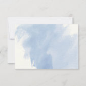 ほこりっぽい青い花金ゴールドフレーム結婚フローラ 出欠カード (裏面)