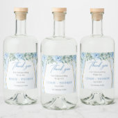 ほこりっぽい青い花金ゴールド幾何学的ユーカリ リキュールボトルラベル (ボトル)