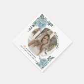 ほこりっぽい青い花2022年クラス卒業写真 スタンダードカクテルナプキン (角)