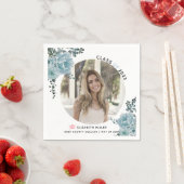 ほこりっぽい青い花2022年クラス卒業写真 スタンダードカクテルナプキン (インサイチュ)