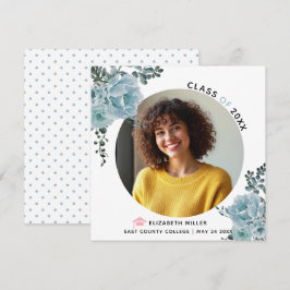 ほこりっぽい青い花2023年クラス卒業写真 案内状