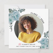 ほこりっぽい青い花2023年クラス卒業写真 案内状 (正面)