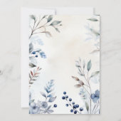 ほこりっぽい青い花 |エレガント庭園の結婚式 招待状 (裏面)