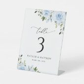 ほこりっぽい青い花、緑、ぼほ、表の番号 台座サイン (正面)