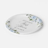 ほこりっぽい青い花、緑、ぼほ、赤ちゃんシャワー ペーパープレート (アングル)