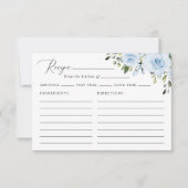 ほこりっぽい青い花、緑、ブライダルシャワーレシピ (正面)