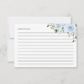 ほこりっぽい青い花、緑、ブライダルシャワーレシピ (裏面)