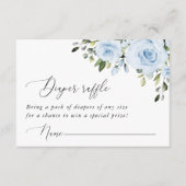 ほこりっぽい青い花，緑，ボホ，おむつラッフル エンクロージャーカード (正面)