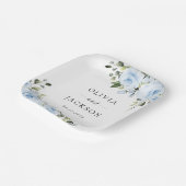 ほこりっぽい青い花、緑、ボホ、フローラ結婚ズ ペーパープレート (傾斜あり)