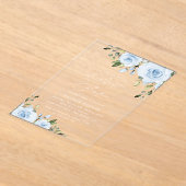 ほこりっぽい青い花，緑， Boho, Sweet 16 アクリル招待状 (レイダウン)