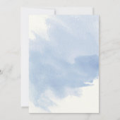 ほこりっぽい青い花、葉フローラ冬の結婚式 招待状 (裏面)