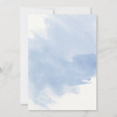 ほこりっぽい青い花、葉フローラ冬の結婚式 招待状 (裏面)