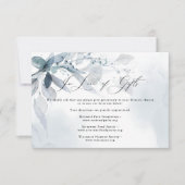 ほこりっぽい青い葉の水の色のギフトリクエスト 招待状 (正面)