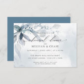 ほこりっぽい青い葉の水の色のリハーサルディナー 招待状 (正面/裏面)