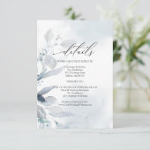 ほこりっぽい青い葉の水の色の詳細挿入カード 招待状 (スタンド正面)