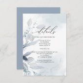 ほこりっぽい青い葉の水の色の詳細挿入カード 招待状 (正面/裏面)