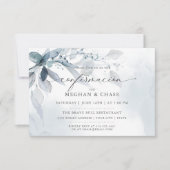 ほこりっぽい青い葉カスタムの詳細3 RSVP 招待状 (正面)