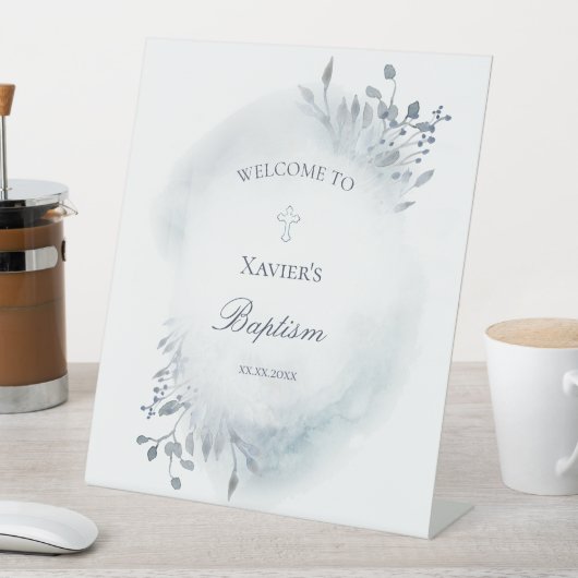 ほこりっぽい青い葉カトリック教会バプテスマ歓迎サイン 台座サイン (インサイチュ)