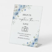 ほこりっぽい青い象牙が私たちに愛のサインをキャプチャするのを助ける 台座サイン (正面)