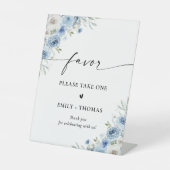 ほこりっぽい青い象牙ブライダルシャワーのお気に入りサイン 台座サイン (正面)