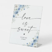 ほこりっぽい青い象牙ブライダルシャワー愛は甘いサイン 台座サイン (正面)