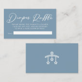 ほこりっぽい青い赤ちゃんシャワーおむつラッフル エンクロージャーカード (正面/裏面)