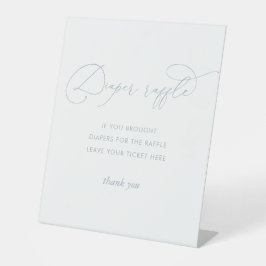 ほこりっぽい青い赤ちゃんシャワーおむつラッフル 台座サイン